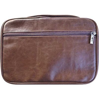 BIBLE COVER-DISTRESSED LEATHER LOOK-BROWN-XXL