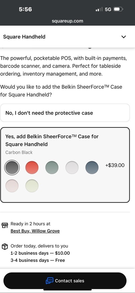 Square Handheld POS Credit Card Terminal With Case