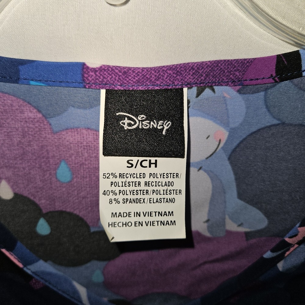 Disney Eeyore Scrubs 3 Pockets Size Small