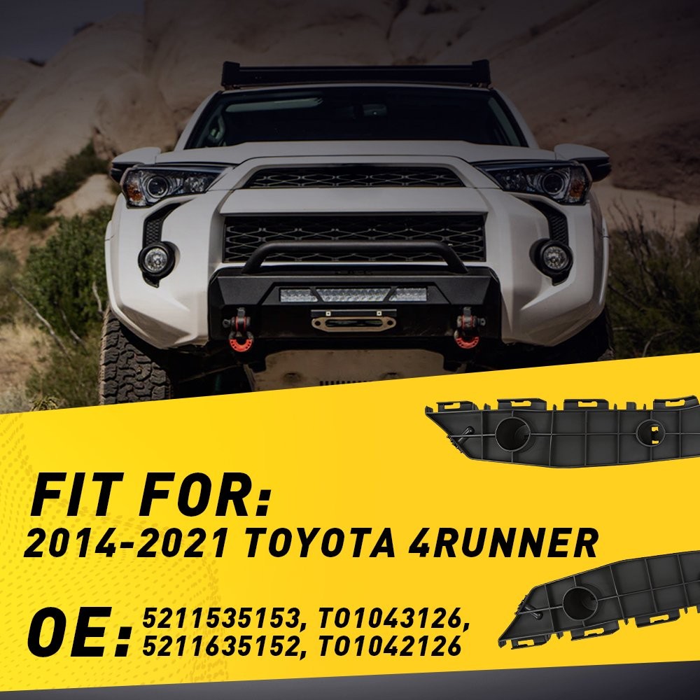 For 2014-2021 Toyota 4Runner Left & Right Side Front Bumper Support Brackets USA