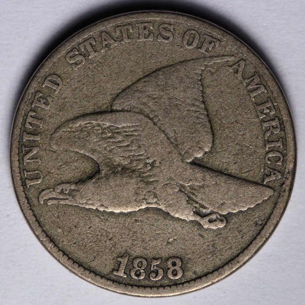 1858 L.L. Flying Eagle Cent Penny VF E103 VKEM