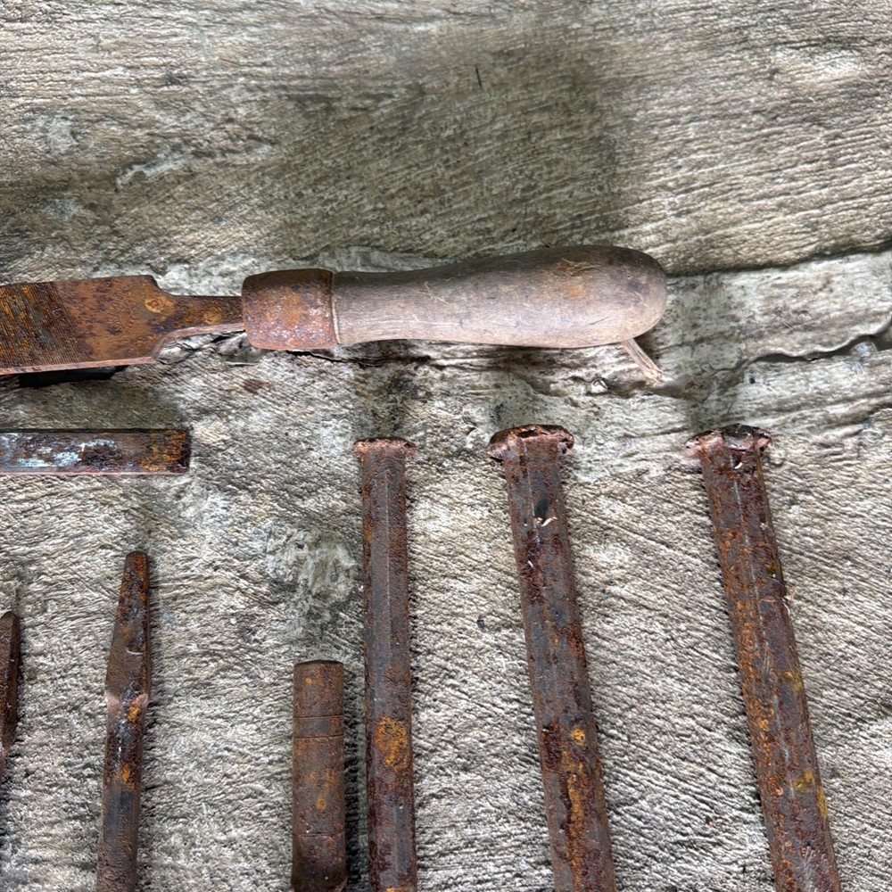 Vintage Antique Tool Mixed Auger Bit , Drill Bits , Wood Handle Tools , Level &?