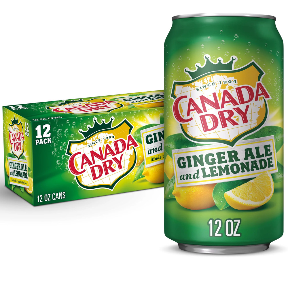 Ginger Ale and Lemonade Soda Pop, 12 Fl Oz, 12 Pack Cans