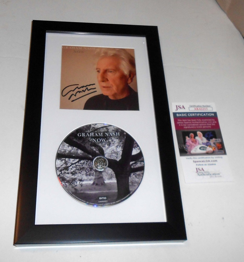 Ex CSN&Y Graham Nash Now SIGNED CD COVER INSERT FRAMED JSA CERT
