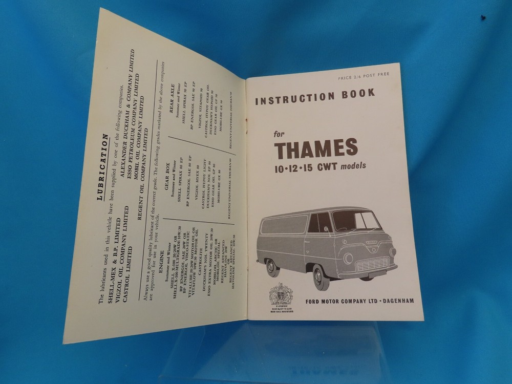 VINTAGE FORD Thames CWT models Instruction Book May 1959