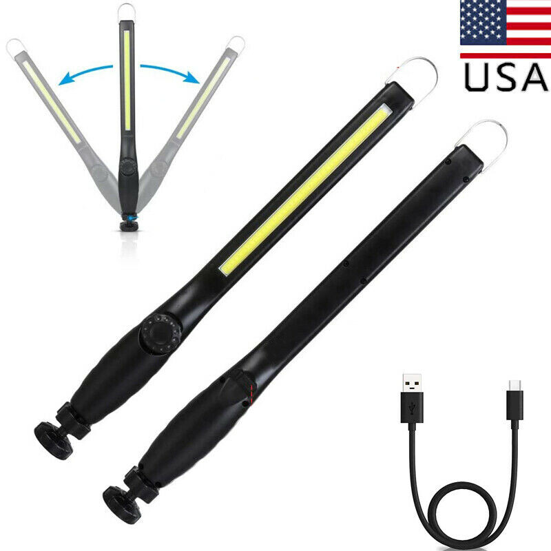 2PCS Bright Work Light Rechargeable COB LED Workshop Workbench Magnetic Mechanic