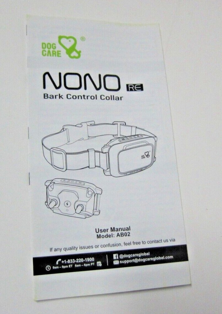 Nono RE Bark Control Collar Model AB02 Dog Care Training Obedience