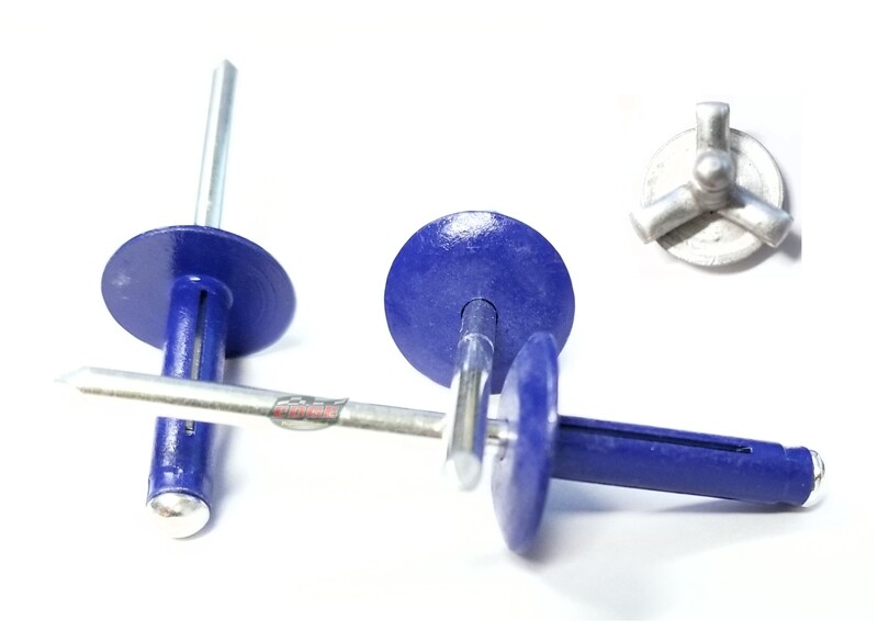 Dark Blue 3/16" Large Head Tri-Fold Exploding Aluminum Mandrel Pop Rivets 250...
