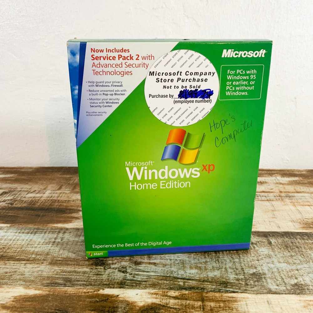 Microsoft Windows XP Home Edition Version 2002 - CD-ROM w/ Product Key