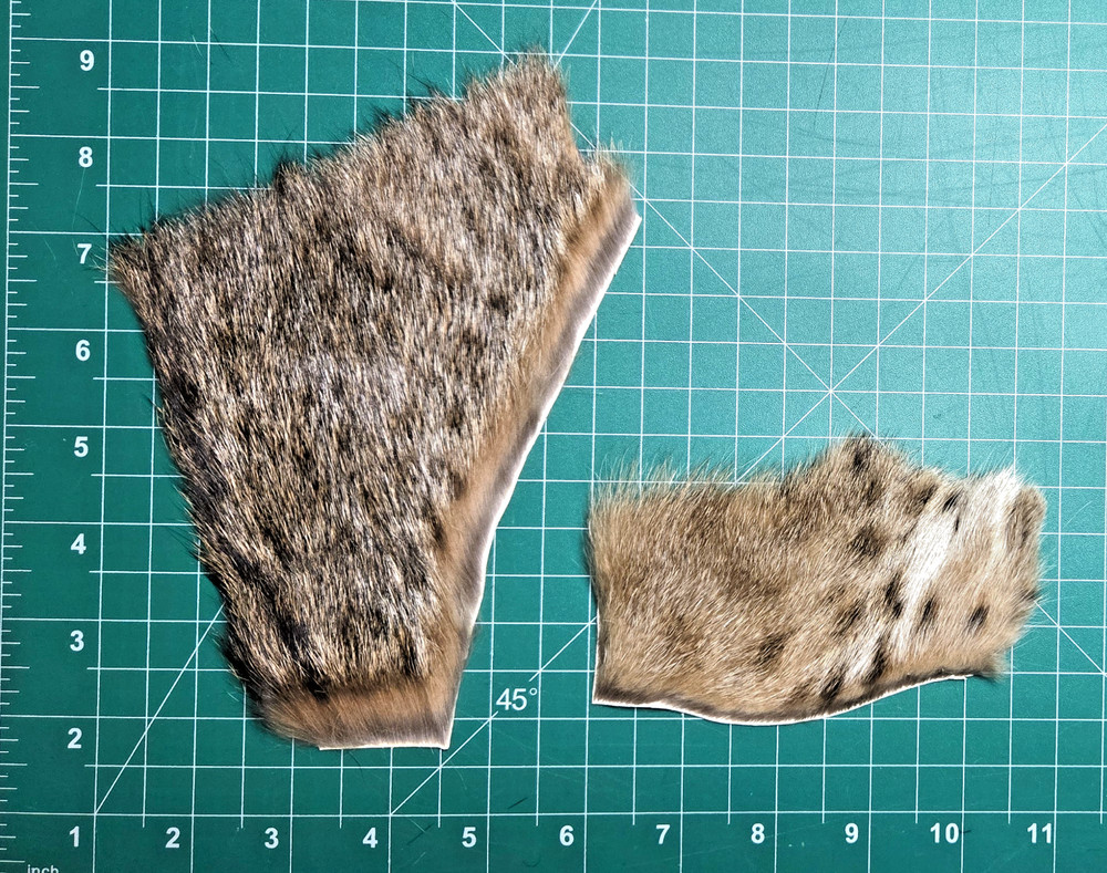 2 Pieces Tanned Bobcat for Fly Tying