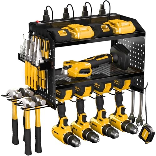 Power Tool Organizer with Charging Station, Heavy Duty Modular 3 Layer BLACK-PC