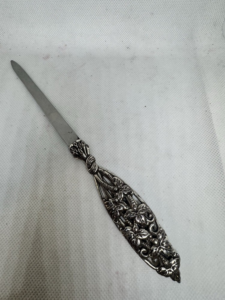Cast Openwork Foliate Letter Opener Sterling Silver