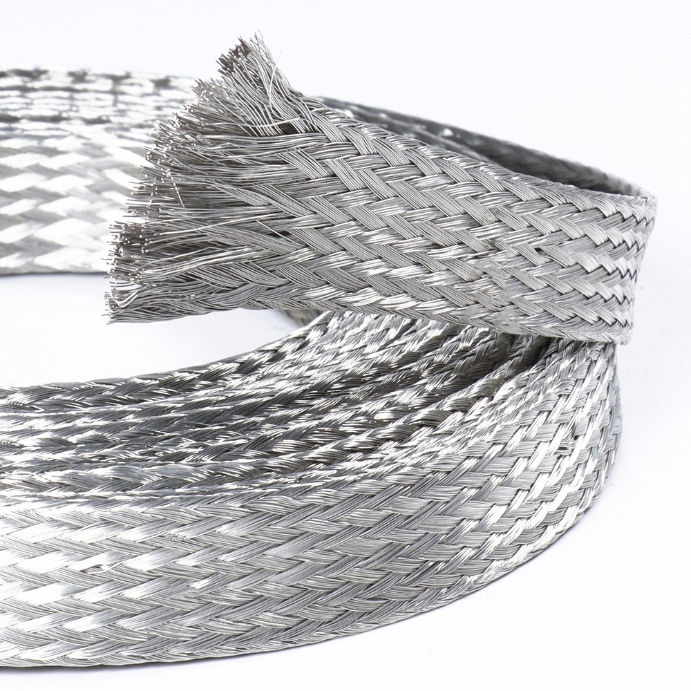 Tinned Copper Braid Ground Strap Metal Cable Wrap Sleeve Mesh Wire Shielding Lot