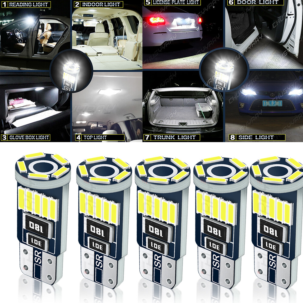 5 Super Bright mini LED T10 Wedge Base Replacement light Low Voltage Bulbs 12v