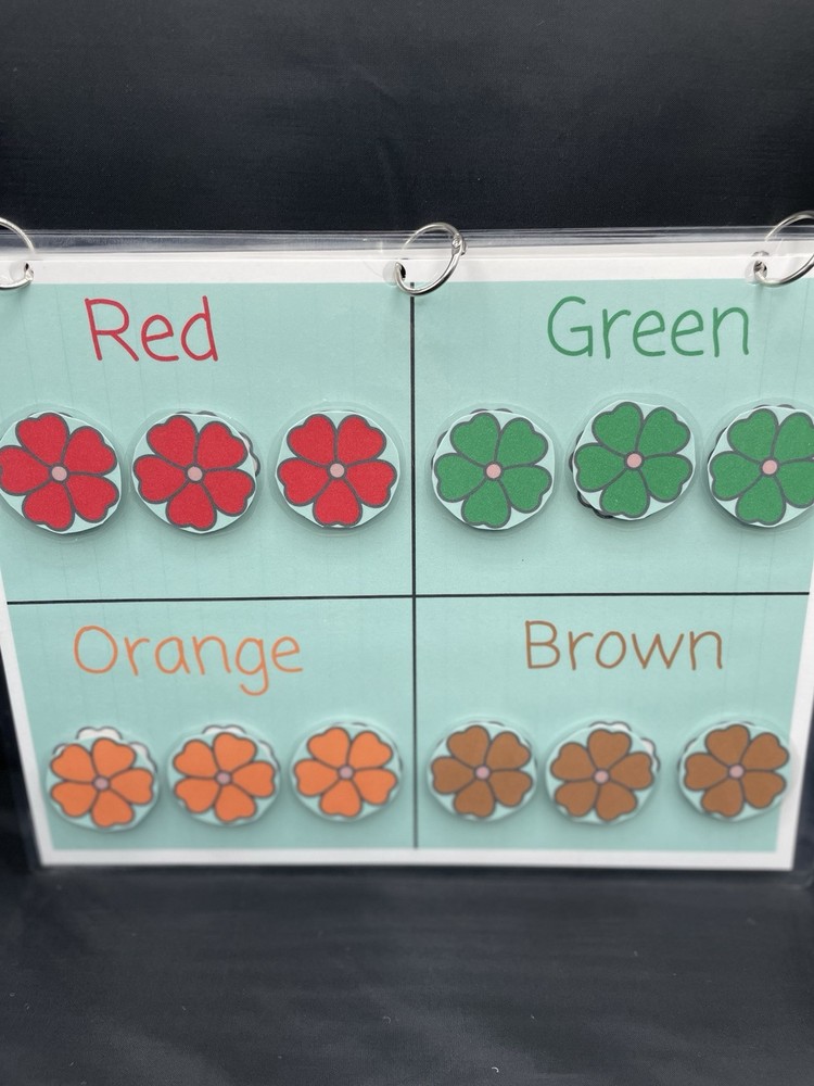 Color Sorting And Matching Children’s File Folder Activity Game Book