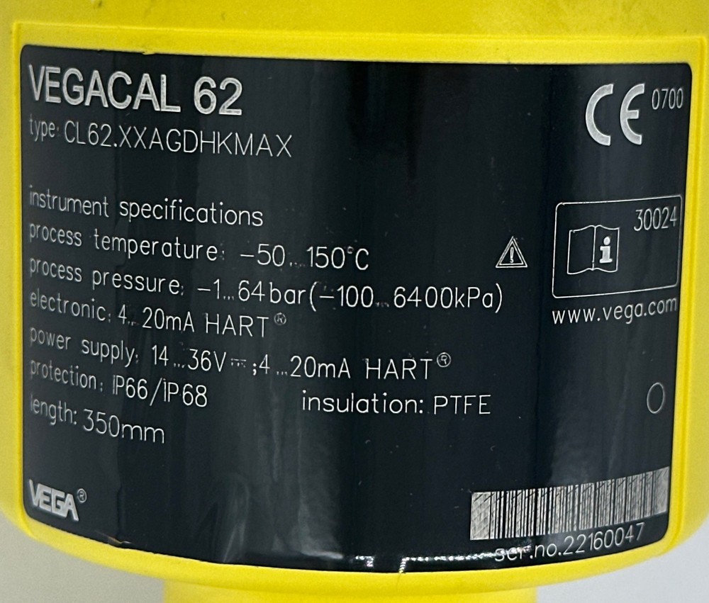Vega CL62.XXAGDHKMAX Vegacal 62 Capacitive Level Sensor