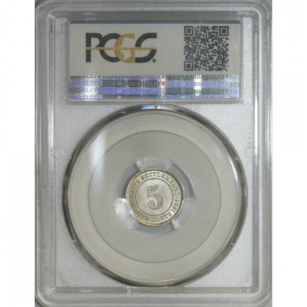 1935 Straits Settlements 5 Cents PCGS MS62