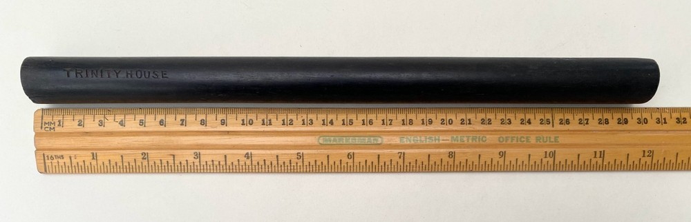 Antique Ebony Parallel Rolling Ruler Trinity House Stamp Maritime Interest