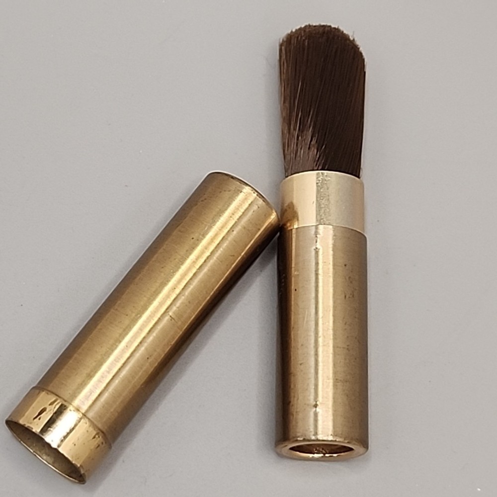 Vintage Helena Rubinstein Retractable Brush Gold Tone Case 3"