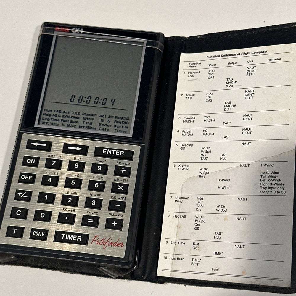 ASA CX-1 Pathfinder Electronic Flight Computer Calculator TESTED Working