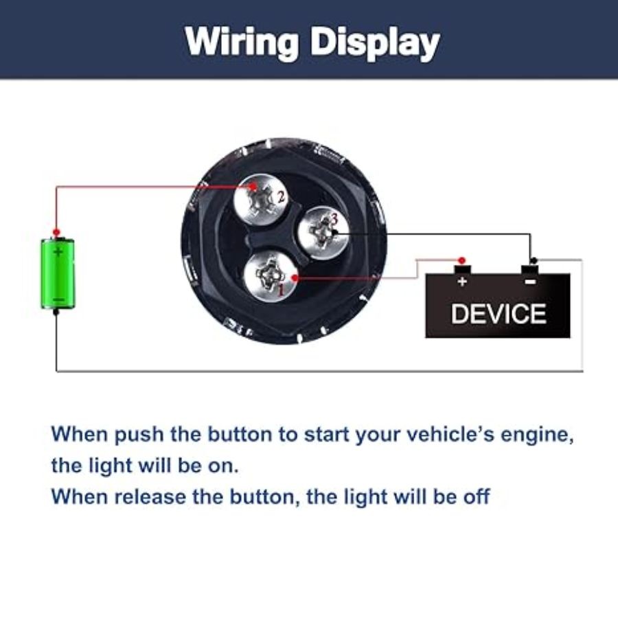 12V 50A Car Start Engine Button Starter, Red Light Switch Push Start Ignition Sw