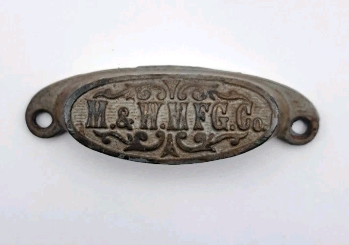 Antique Bin Pull Printers Drawer Pull M&W MFG.CO Handle Old Cast Iron Hardware