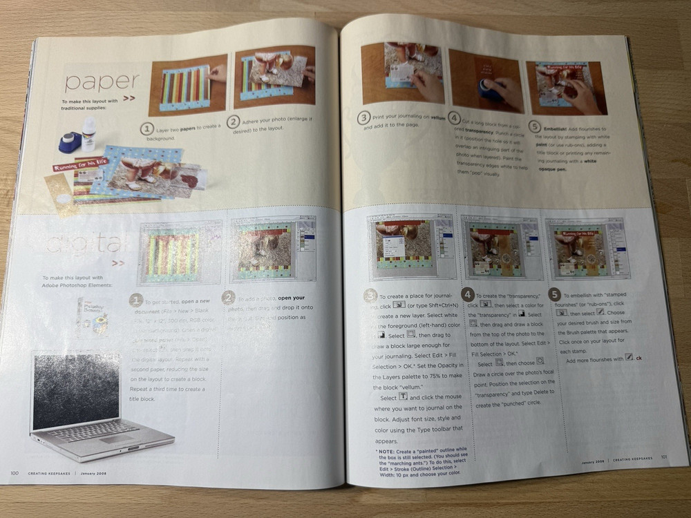 Creating Keepsakes - Magazine - January 2008 - Scrapbooking Ideas, Organization