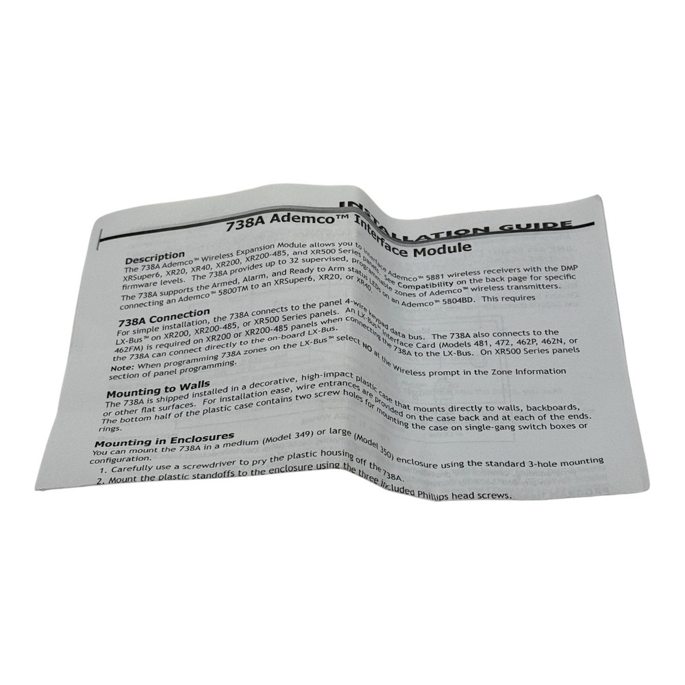 Ademco DMP 738A Interface Module New