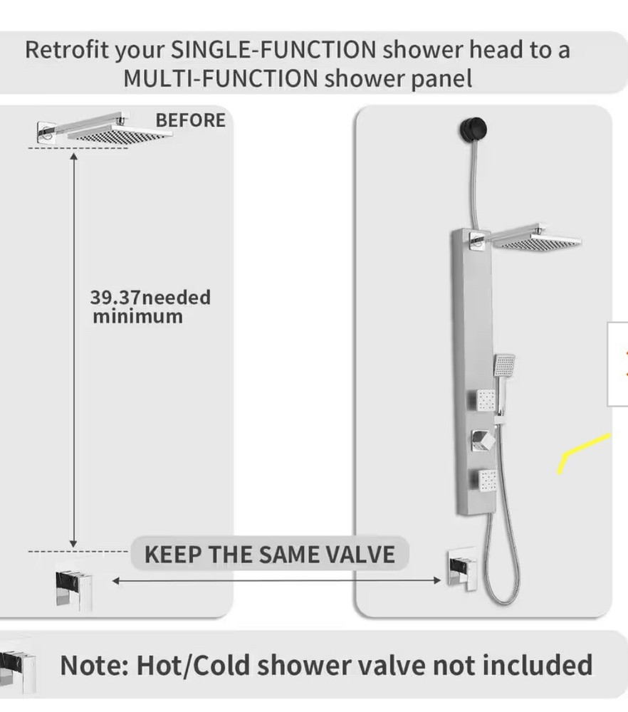 BWE Shower Tower Panel System 2.5-GPM Black Nickel 2-Jet 4-Functions 1-Handle