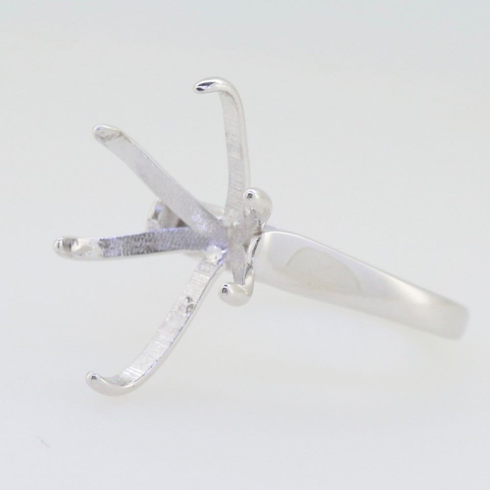 Sterling Silver Semi Mount Ring Setting Pear PE 18x11mm