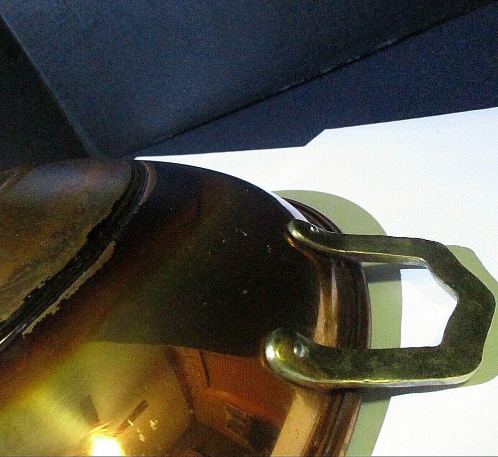 Double Handle, Solid Copper, Candy Kettle Pan Wok, 12.5" Diameter, Korea
