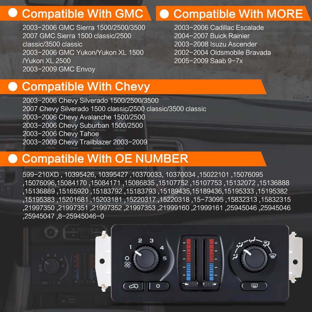 599-210XD Climate Control Module Chevy GMC 2003-2007 Heater Panel