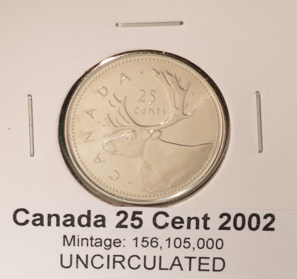 2002 Canada Twenty Five Cents  - UNCIRCULATED - from original mint roll