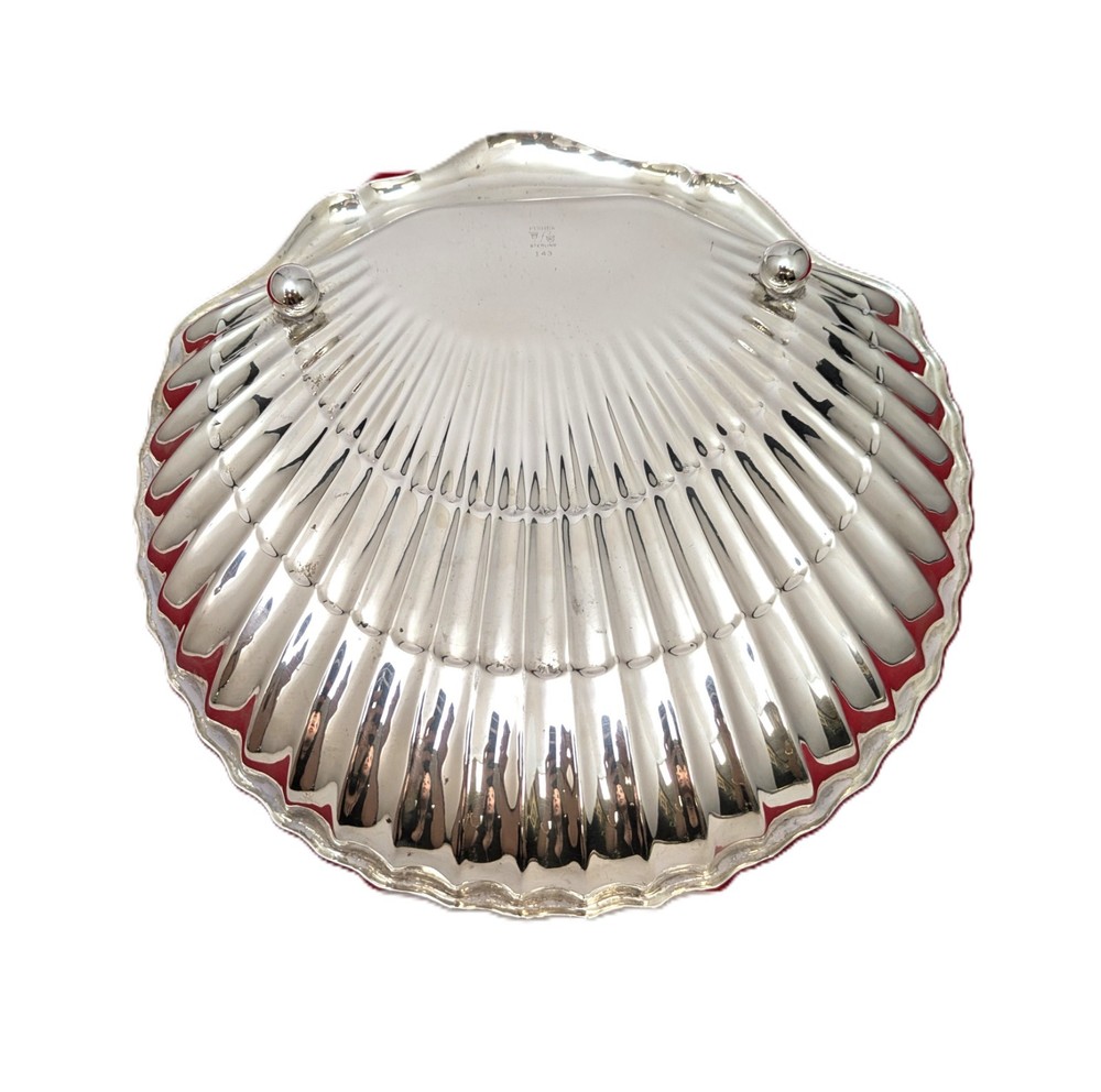 Fisher Sterling Silver Clam Shell Footed Dish