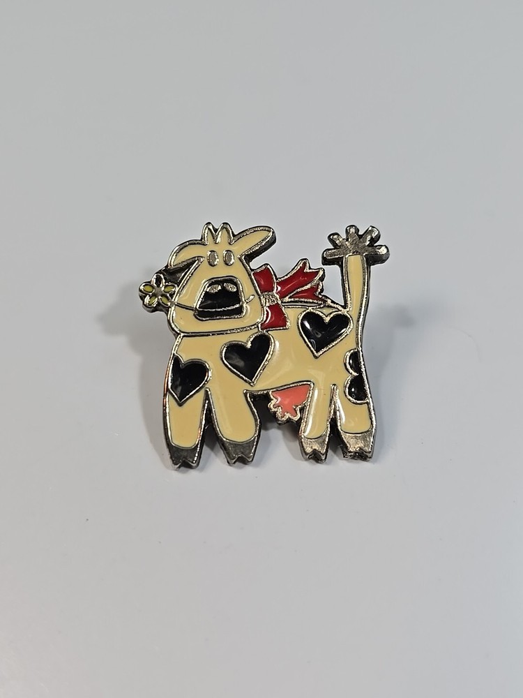 Cute Cow With Heart Spots Lapel Pin