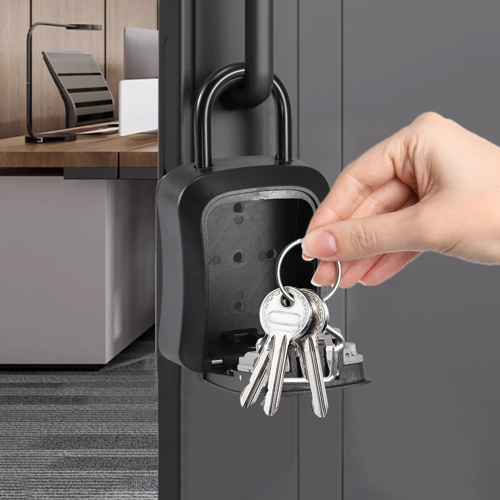2X 4-Digit Combination Lock Box Wall Mount Security Safe Large Storag Waterproof