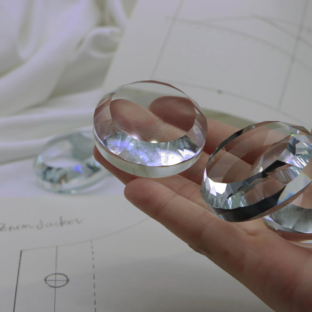 6-Pack Crystal Glass Pattern Weights for Sewing - Fabric Weights for Precision D