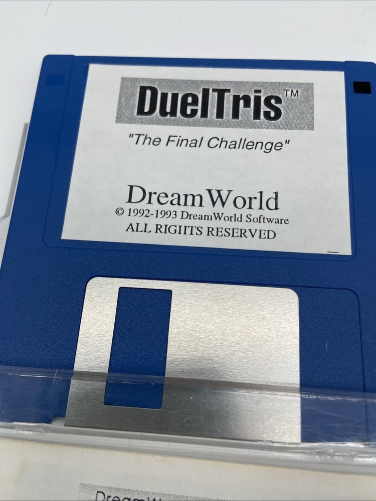1993 Dueltris W/ Manual VTG Floppy Disk Untested Dreamworld Software
