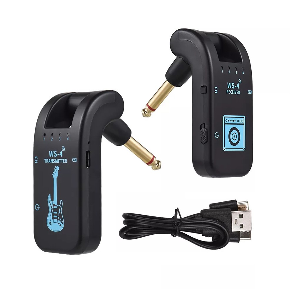 8 Channels 2.4G Wireless Guitar System Rechargeable Transmitter Receiver