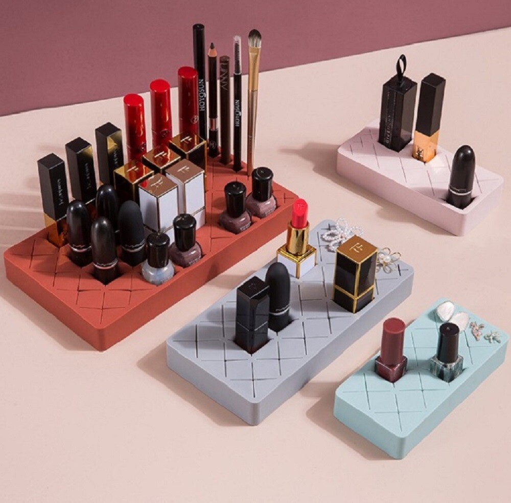 Silicone Lipstick Holder Display Stand - Cosmetic Organizer, Lipgloss Storage