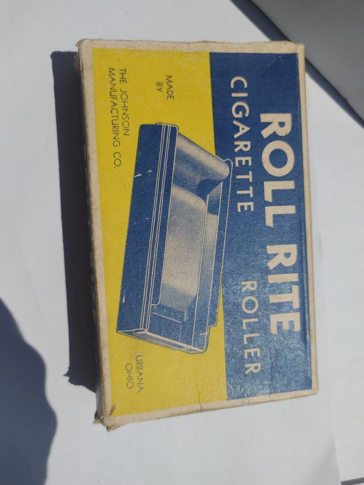 Roll Rite Cigarette Roller W. Box Antique DEPRESSION ERA Johnson Manufacturing