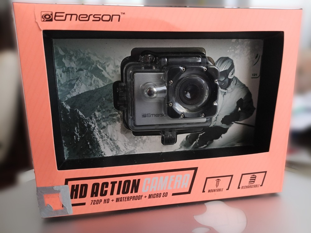 HD Action Camera Emerson Waterproof Micro SD Mountable Rechargeable NIB