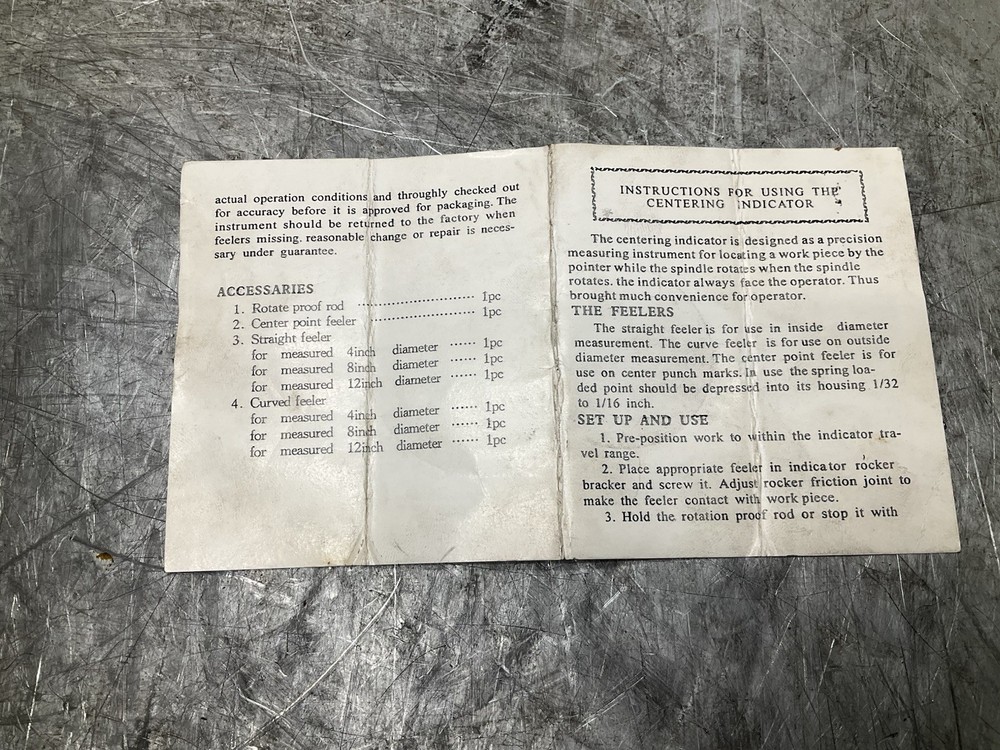 MHC Centering Indicator 607-4904 For Face Indicating Milling Machine