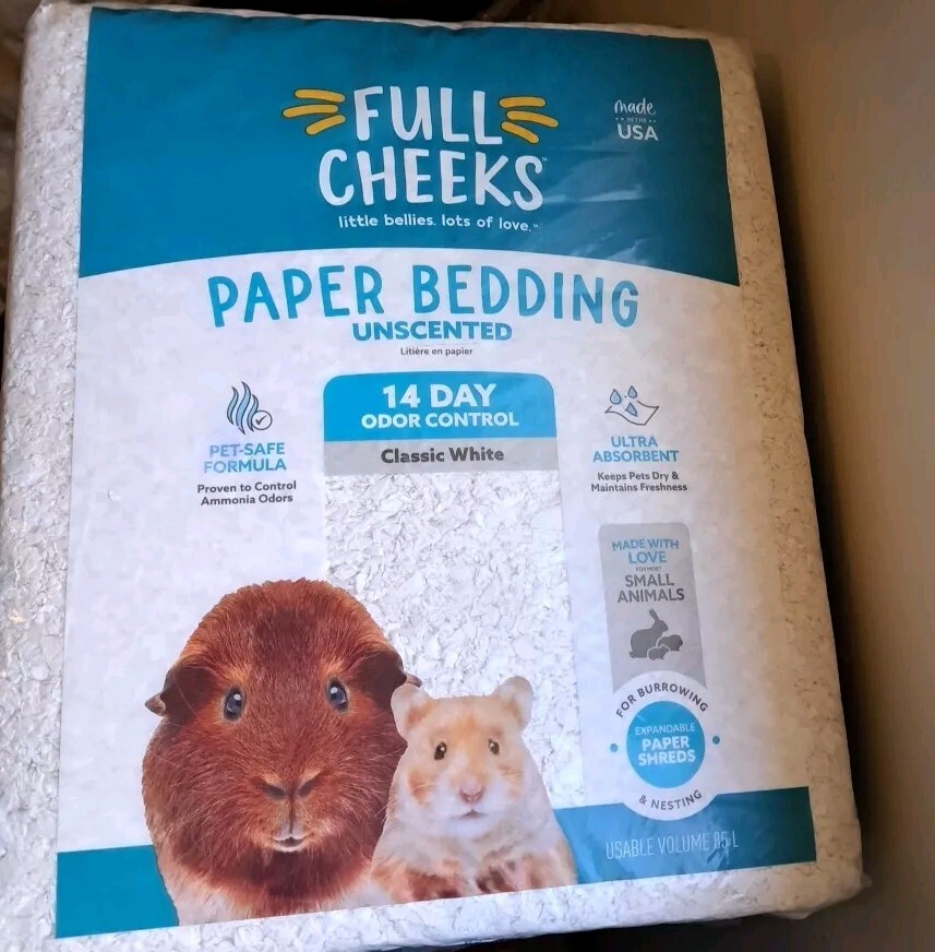 NEW Full Cheeks Odor Control Small Pet Paper Bedding - Natural 85 L Volume