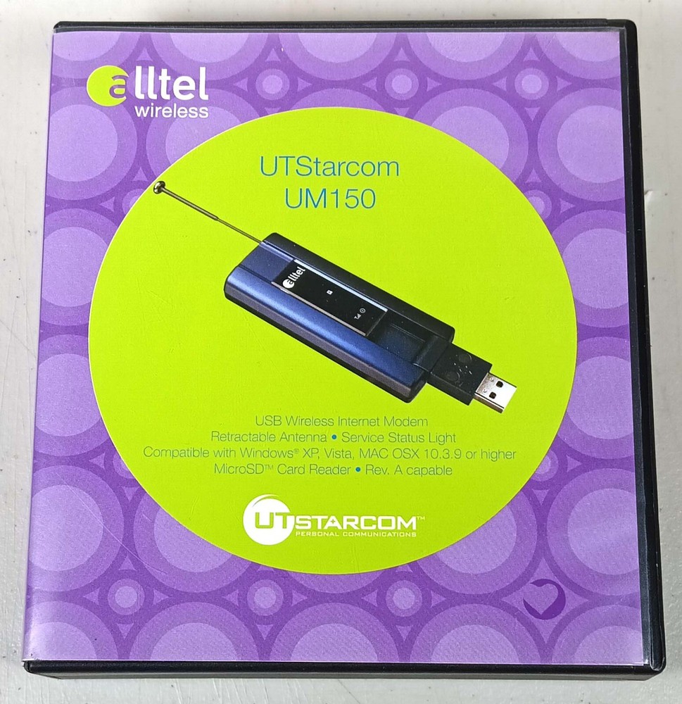 Alltel UTStarcom UM150 USB Wireless Modem Micro SD Card Reader Retractable Ant