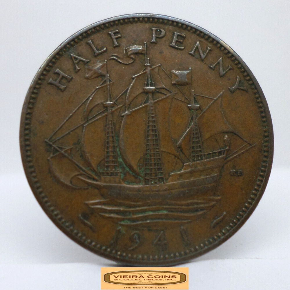 1941 Great Britain Half Penny - #C37800NQ