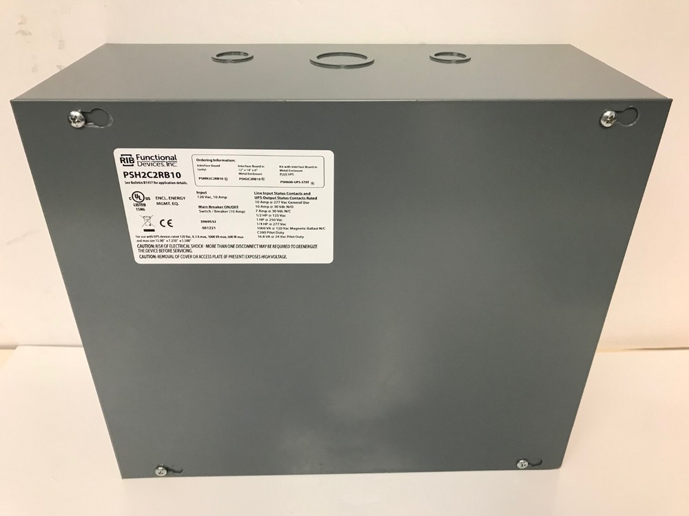 RIB FUNCTIONAL DEVICES PSH600-UPS-STAT ENCLOSED UPS INTERFACE BD W/600VA UPS