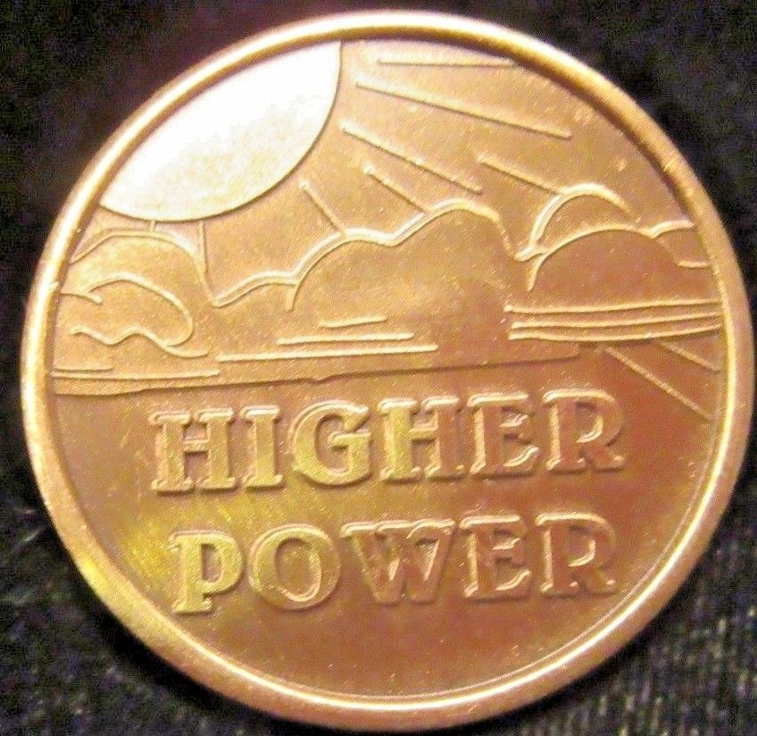 Alcoholics Anonymous AA NA Bronze Medallion HIGHER POWER Chip Token Sober