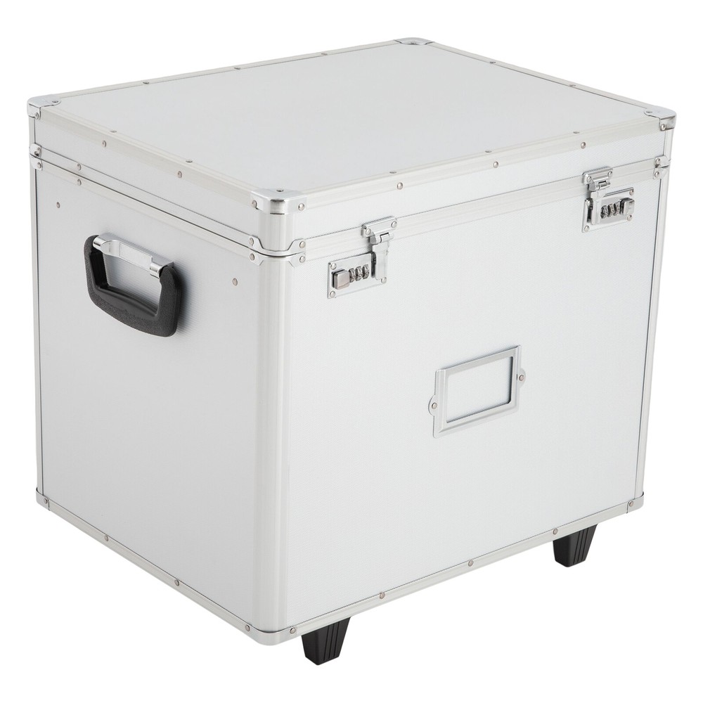Locking Mobile Business Case, Aluminum Alloy File Lock Box, Hand pull File Case