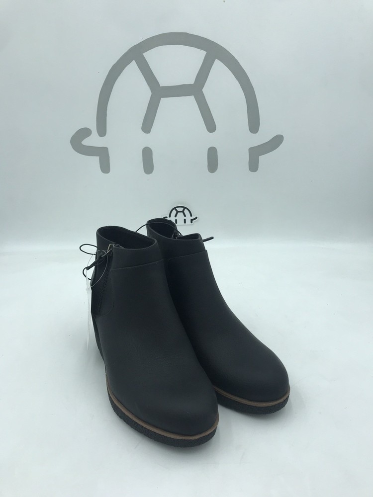 Dr Scholls Women's Black Wedge Ankle Boots Side Zip